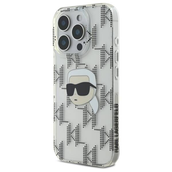 Ovitek za Apple iPhone 16 Pro, Karl Lagerfeld, IML Luxury Electroplated Karl's Head, Prozoren