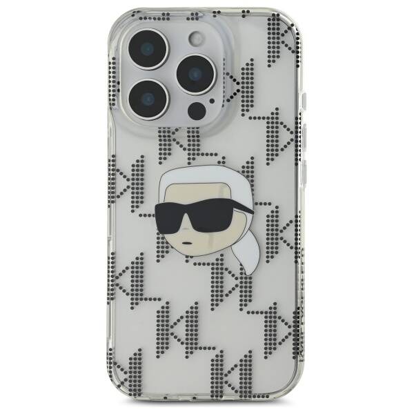 Ovitek za Apple iPhone 16 Pro, Karl Lagerfeld, IML Luxury Electroplated Karl's Head, Prozoren