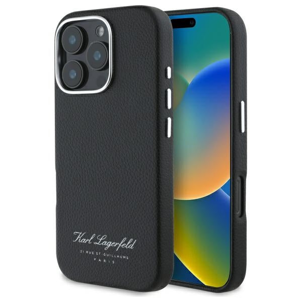 Ovitek za Apple iPhone 16 Pro, Karl Lagerfeld, RSG, Črna