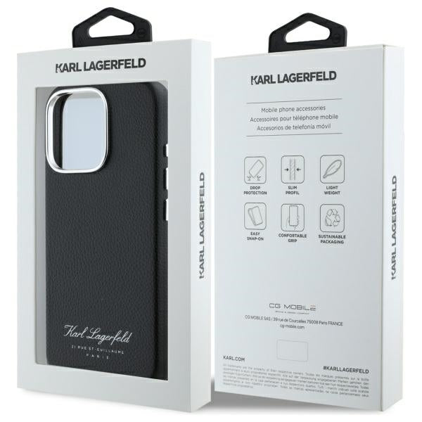Ovitek za Apple iPhone 16 Pro, Karl Lagerfeld, RSG, Črna