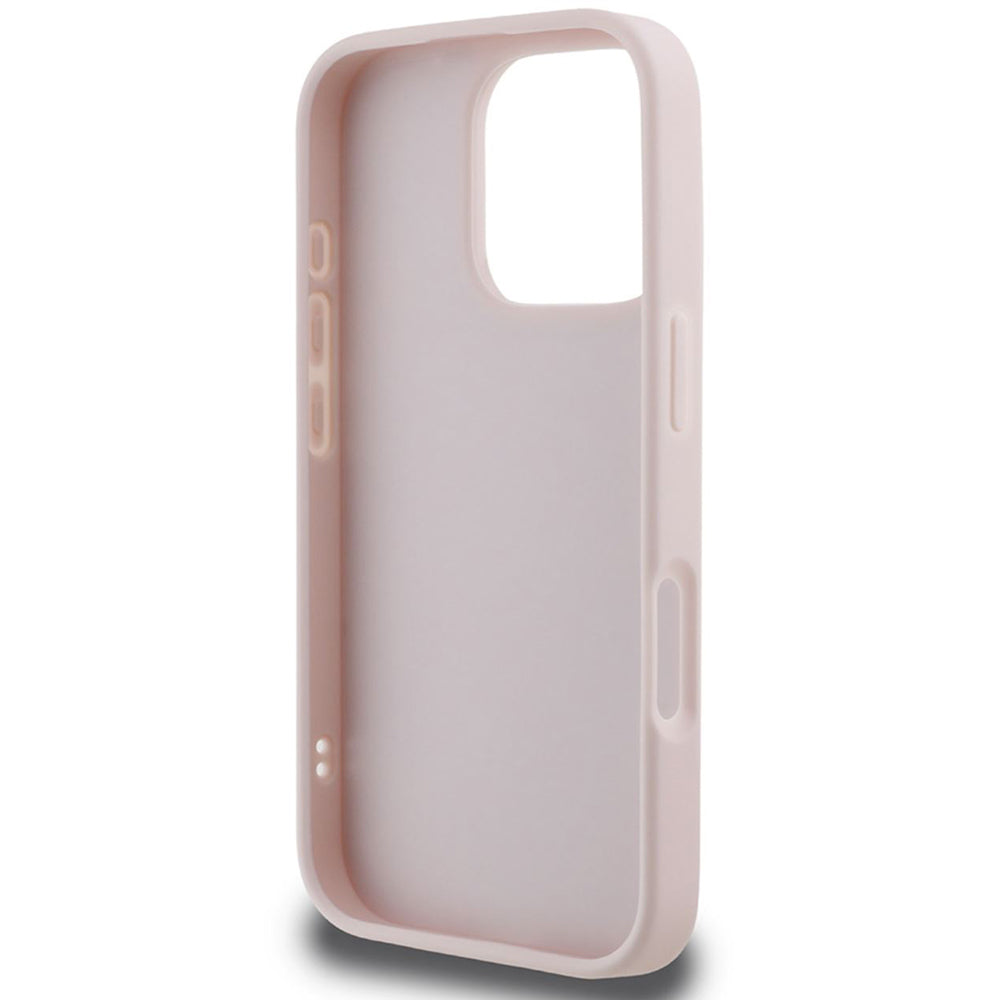Ovitek za Apple iPhone 16 Pro Max, Guess, Quilted Metal Logo, Roza