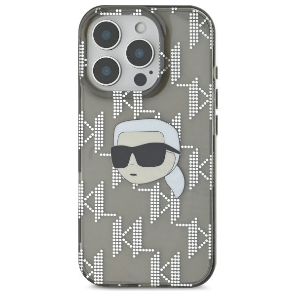 Ovitek za Apple iPhone 16 Pro Max, Karl Lagerfeld, IML Luxury Electroplated Karl's Head, črn
