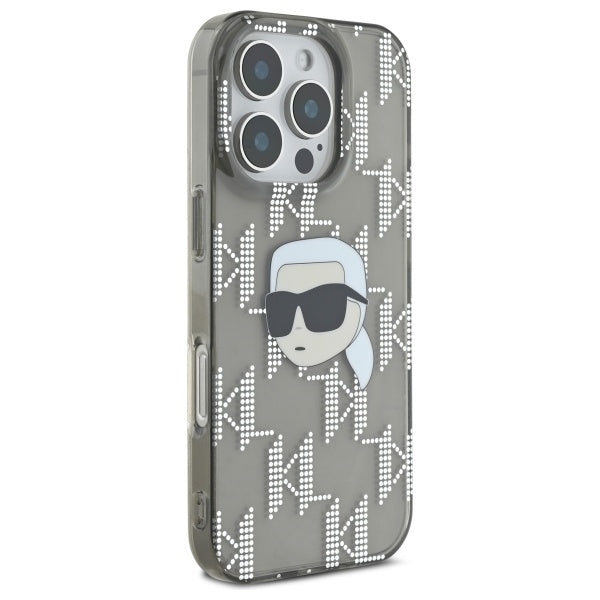 Ovitek za Apple iPhone 16 Pro Max, Karl Lagerfeld, IML Luxury Electroplated Karl's Head, črn