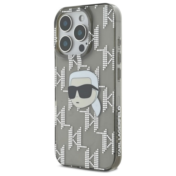 Ovitek za Apple iPhone 16 Pro Max, Karl Lagerfeld, IML Luxury Electroplated Karl's Head, črn