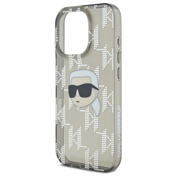 Ovitek za Apple iPhone 16 Pro Max, Karl Lagerfeld, IML Luxury Electroplated Karl's Head, črn