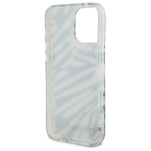 Ovitek za Apple iPhone 16 Pro Max, Karl Lagerfeld, IML Luxury Zebra Pattern with Strap, Črna