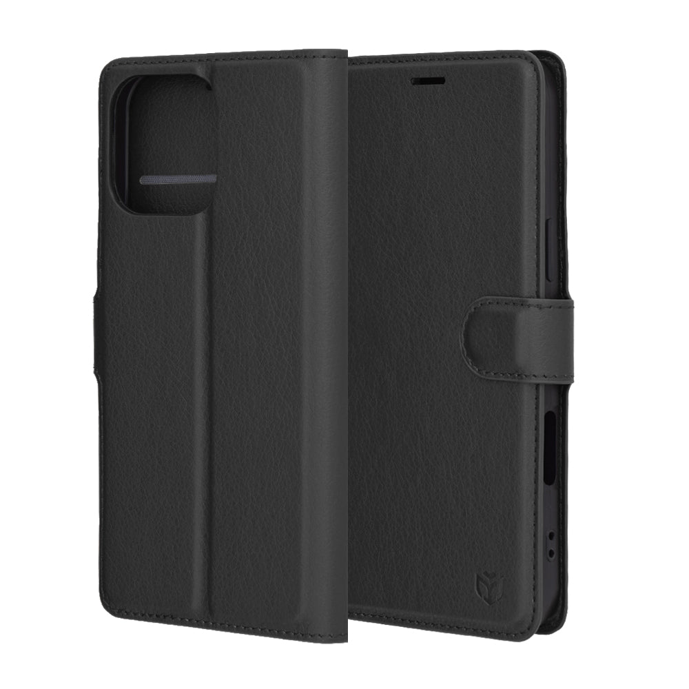 Ovitek za Apple iPhone 16 Pro Max, Techsuit, Leather Folio, Črna