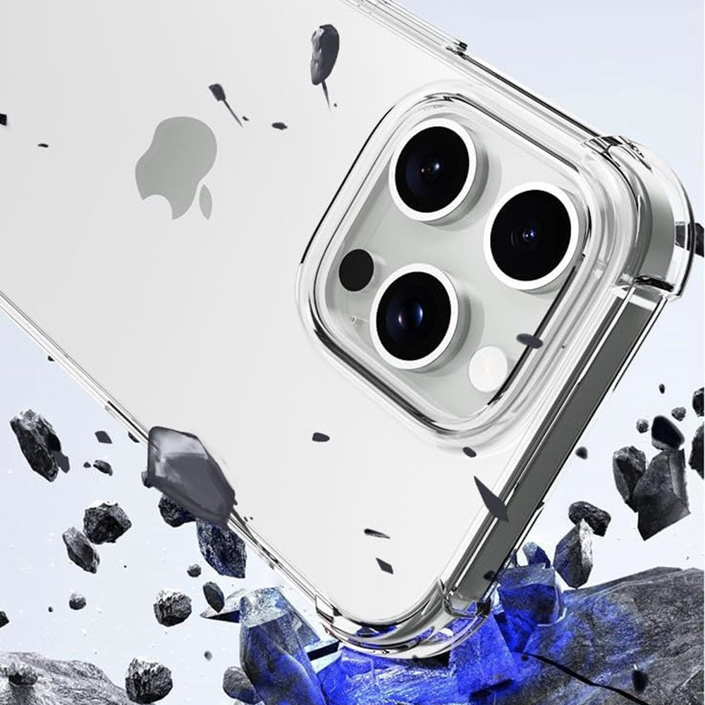 Ovitek za Apple iPhone 16 Pro, Techsuit, prozoren proti udarcem (velika odprtina za lečo), prozoren