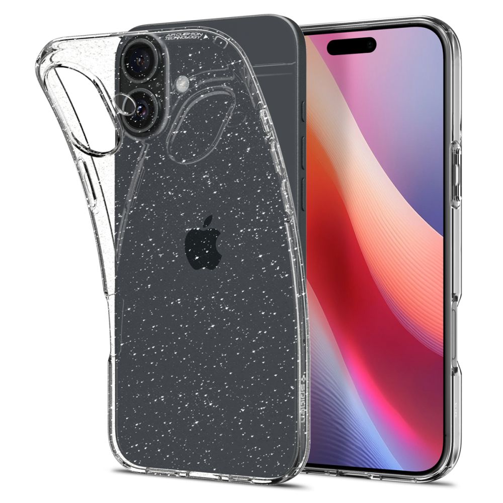 Ovitek za Apple iPhone 16, Spigen, Liquid Crystal Glitter, Prozoren ACS08192