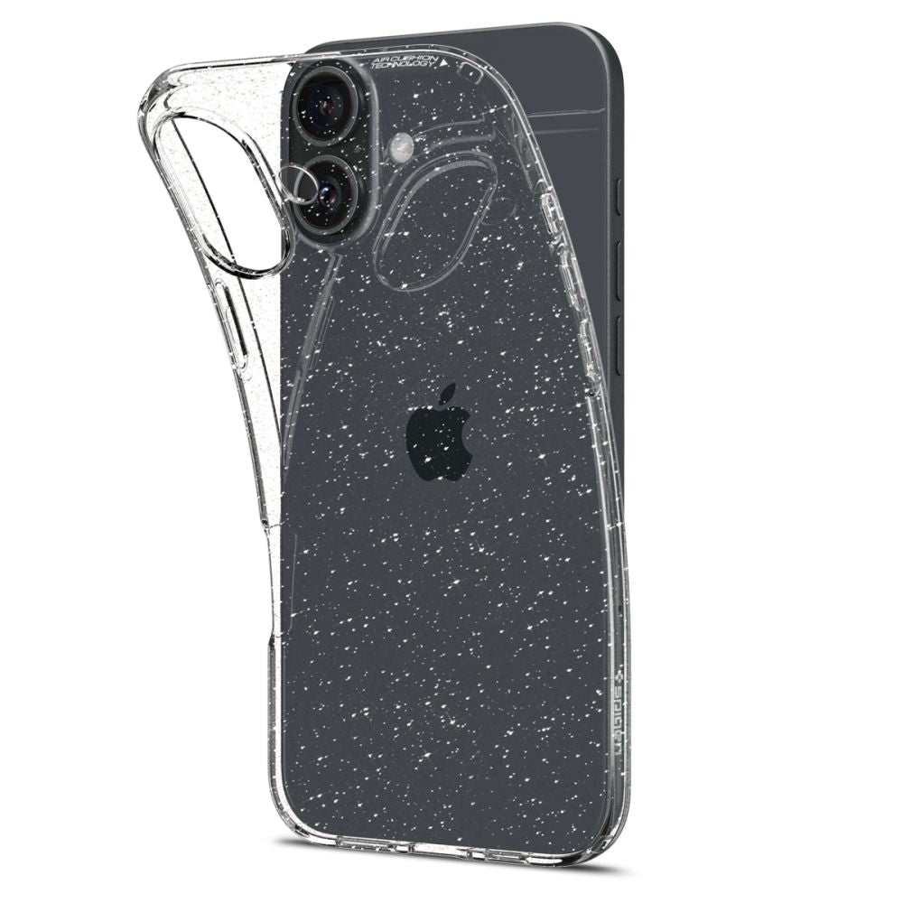 Ovitek za Apple iPhone 16, Spigen, Liquid Crystal Glitter, Prozoren ACS08192