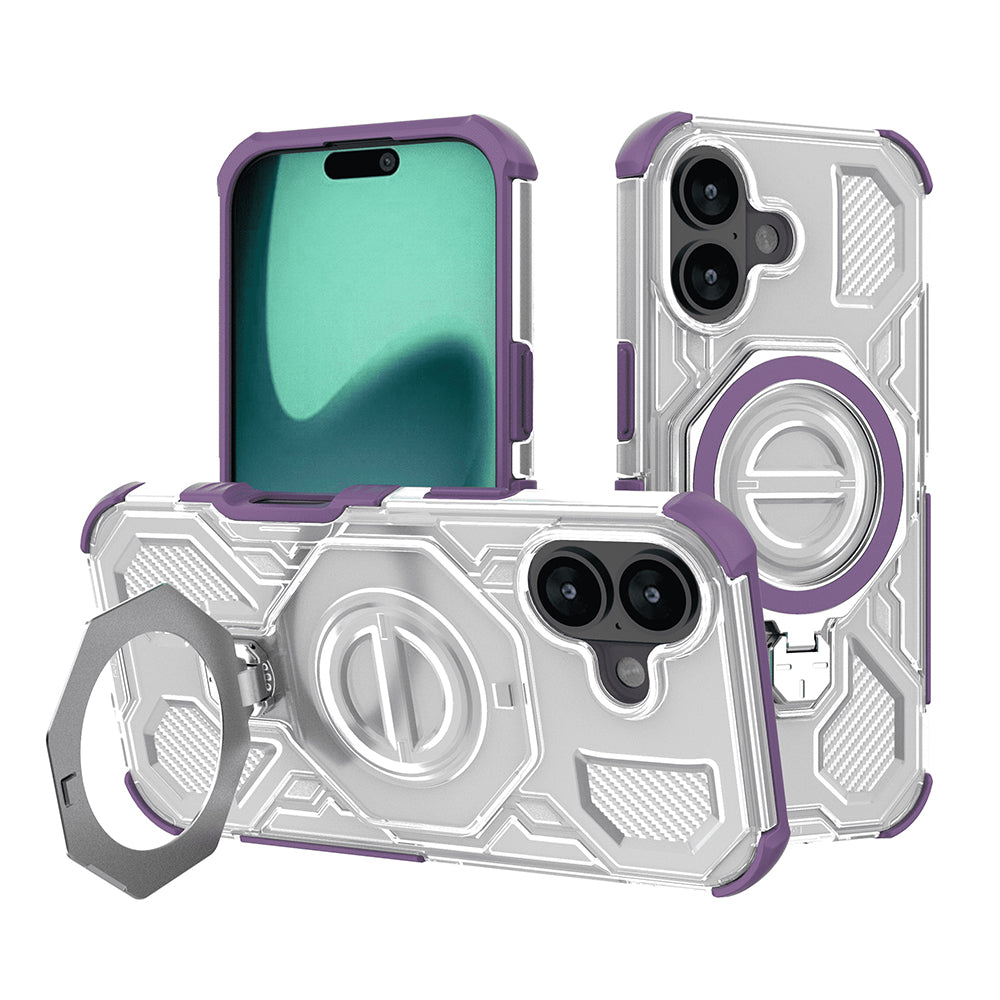 Ovitek za Apple iPhone 16, Techsuit, Carbon Shield Pro, Vijoličen