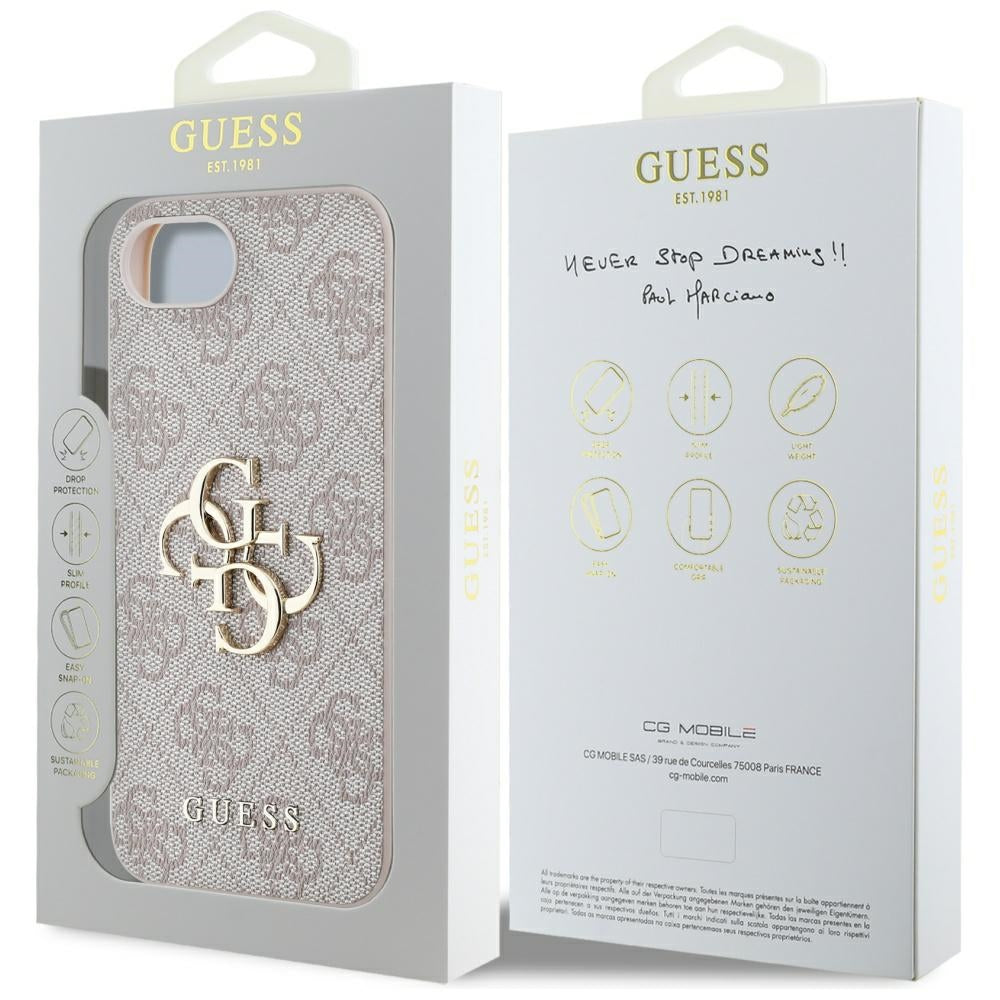 Ovitek za Apple iPhone 17e / 16e, Guess, 4G Big Logo, Roza