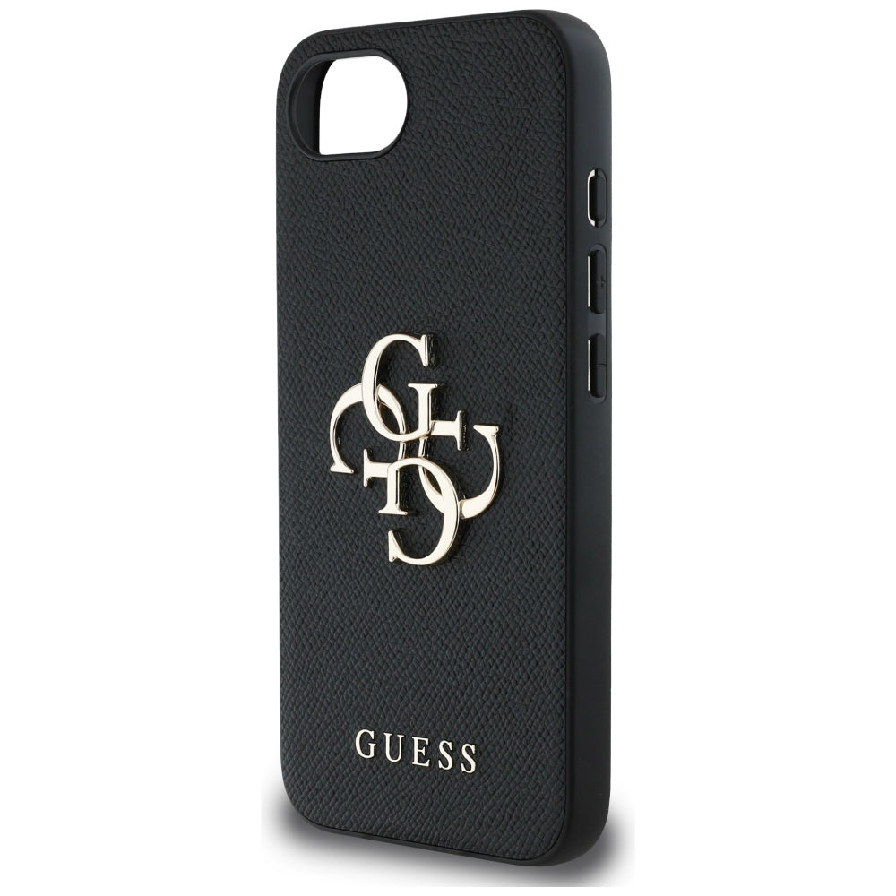 Ovitek za Apple iPhone 17e / 16e, Guess, 4G Grained Big and Classic Logo, črn