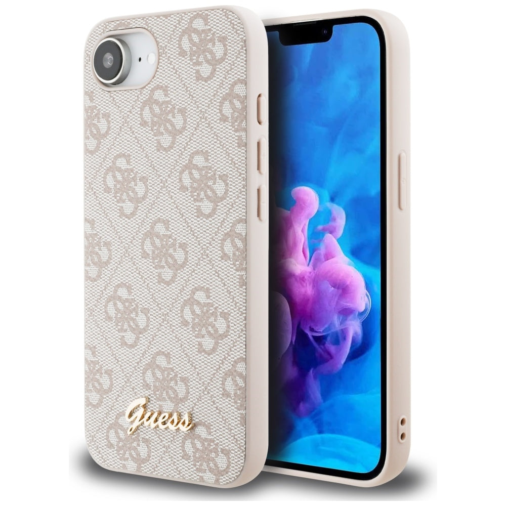 Ovitek za Apple iPhone 17e / 16e, Guess, 4G Script Logo, Roza