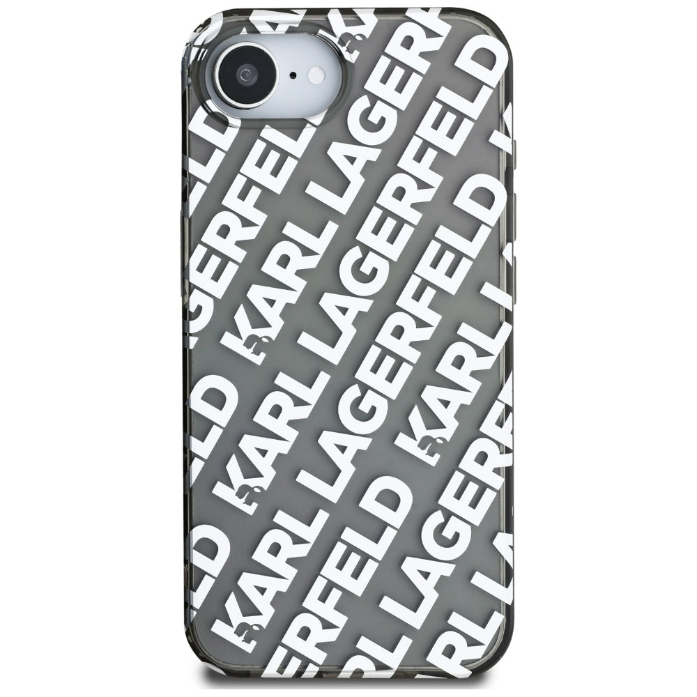 Ovitek za Apple iPhone 17e / 16e, Karl Lagerfeld, IML Luxury Silver Fullover Logo, Srebrn