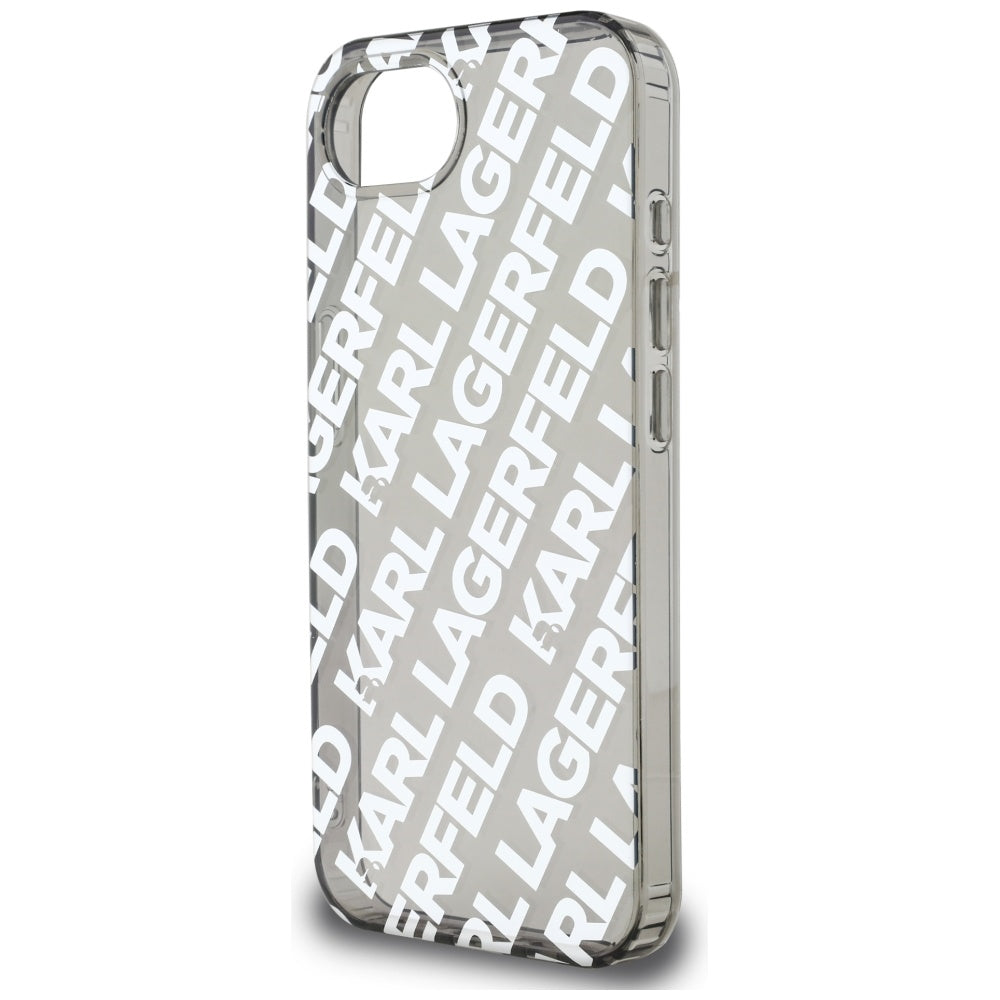 Ovitek za Apple iPhone 17e / 16e, Karl Lagerfeld, IML Luxury Silver Fullover Logo, Srebrn