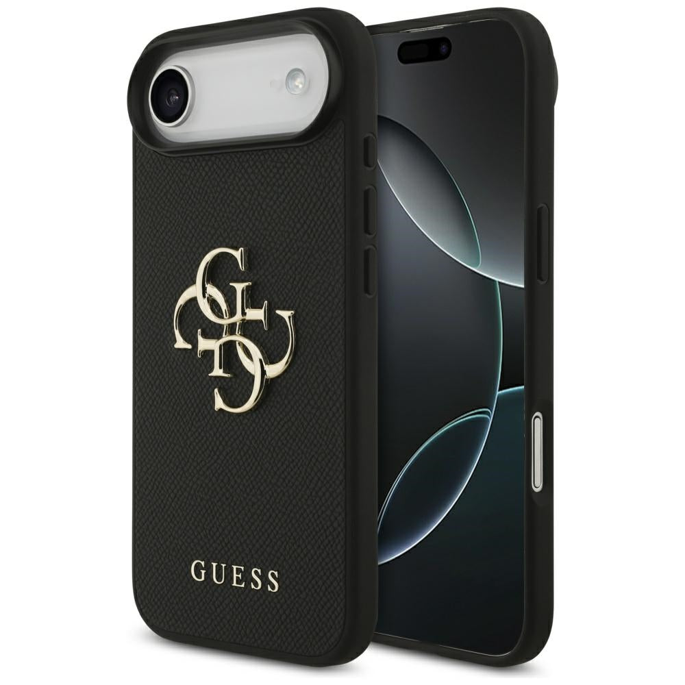 Ovitek za Apple iPhone 17 Air, Guess, 4G Grained Big and Classic Logo, črn