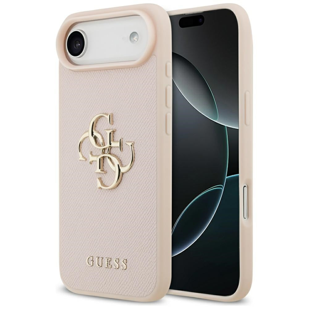 Ovitek za Apple iPhone 17 Air, Guess, 4G Grained Big and Classic Logo, Roza