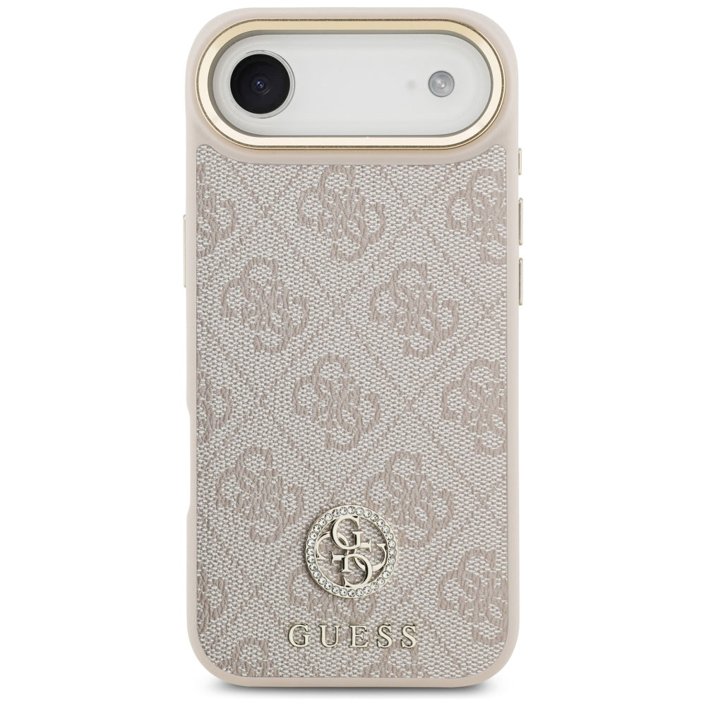 Ovitek za Apple iPhone 17 Air, Guess, 4G Strass Logo and Big Strap, Roza