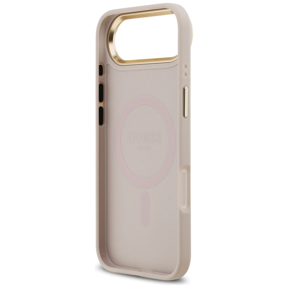 Ovitek za Apple iPhone 17 Air, Guess, 4G Strass Logo and Big Strap, Roza