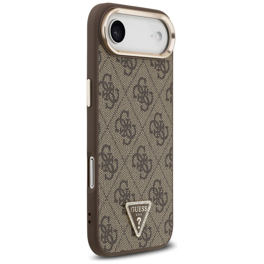 Ovitek za Apple iPhone 17 Air, Guess, 4G Triangle Logo, Zlato rjava