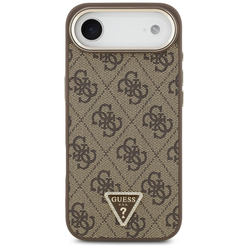Ovitek za Apple iPhone 17 Air, Guess, 4G Triangle Logo, Zlato rjava