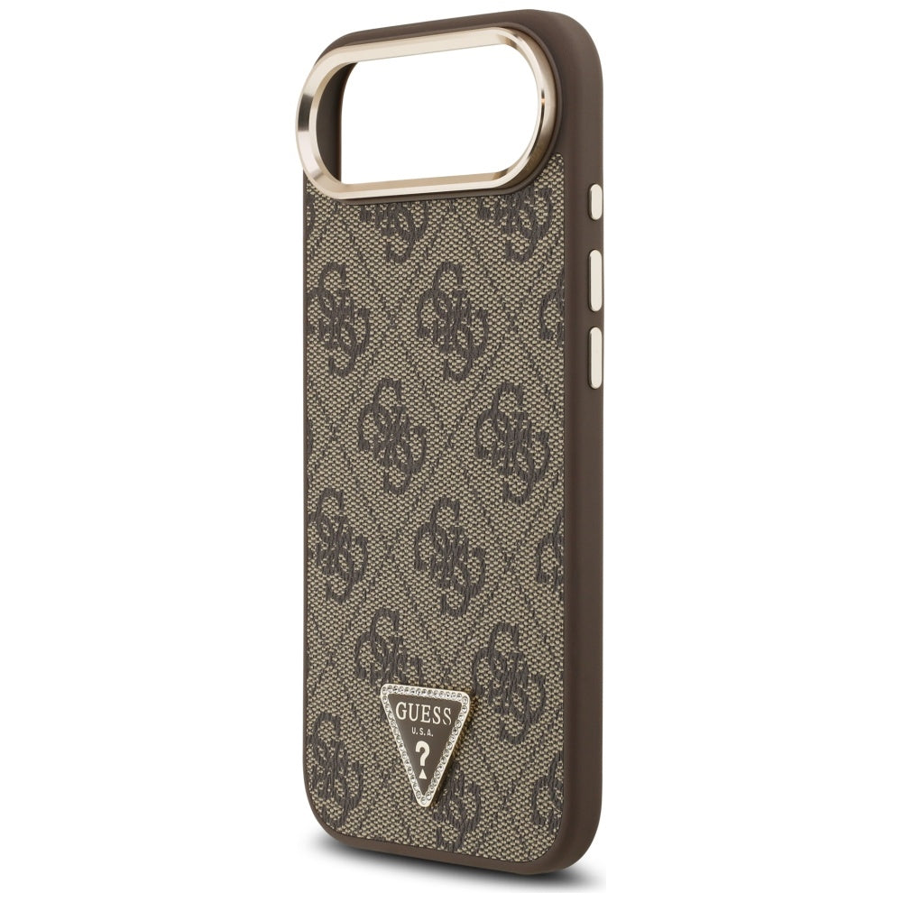 Ovitek za Apple iPhone 17 Air, Guess, 4G Triangle Logo, Zlato rjava