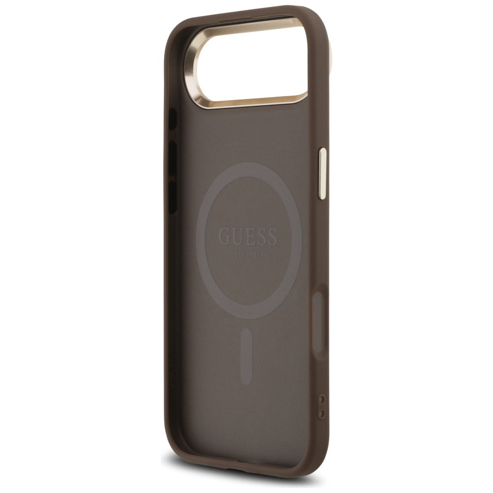 Ovitek za Apple iPhone 17 Air, Guess, 4G Triangle Logo, Zlato rjava
