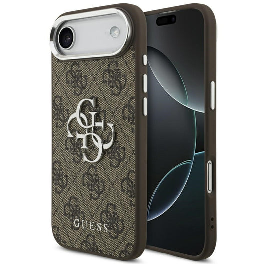 Ovitek za Apple iPhone 17 Air, Guess, Big 4G Logo Classic, Srebrno rjava