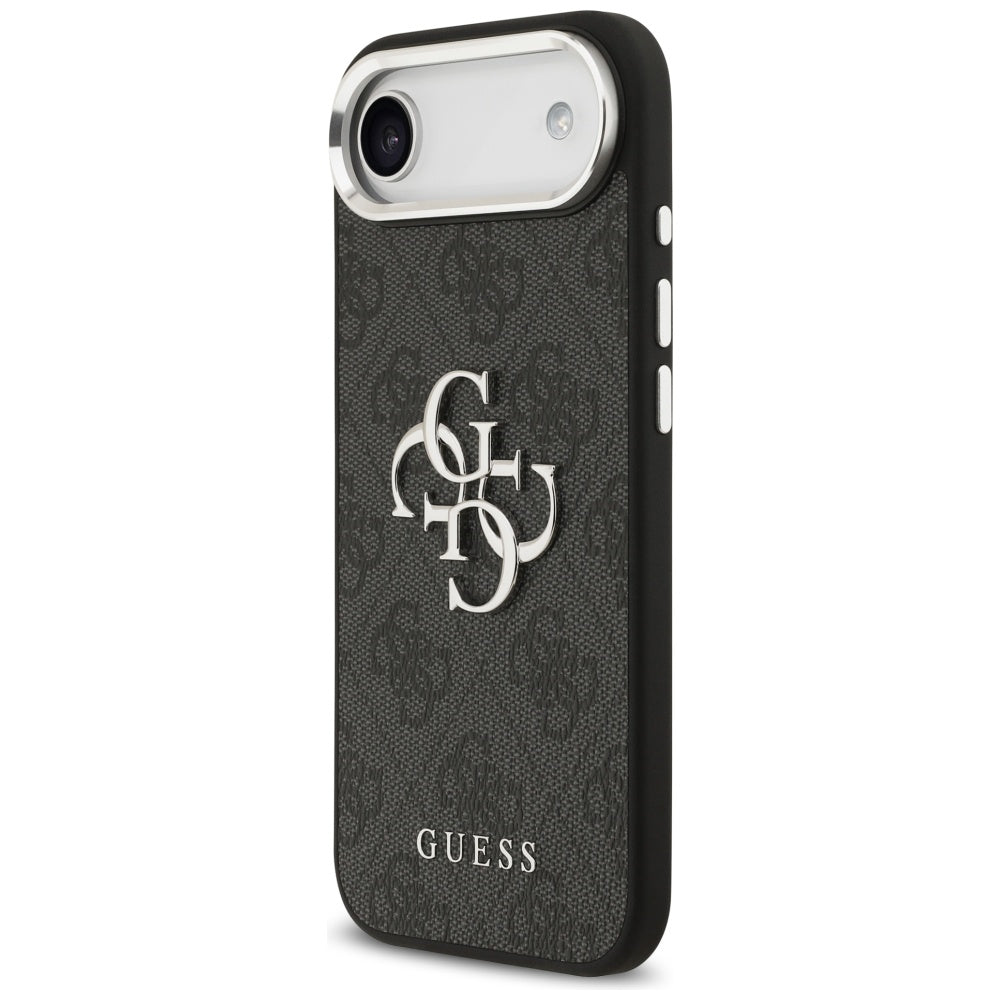 Ovitek za Apple iPhone 17 Air, Guess, Big 4G Logo Classic, Črno Srebrn