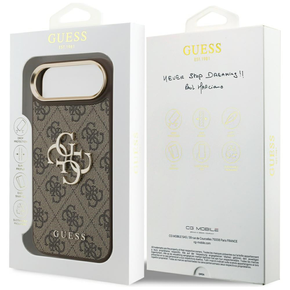 Ovitek za Apple iPhone 17 Air, Guess, Big 4G Logo Classic, Zlato rjava