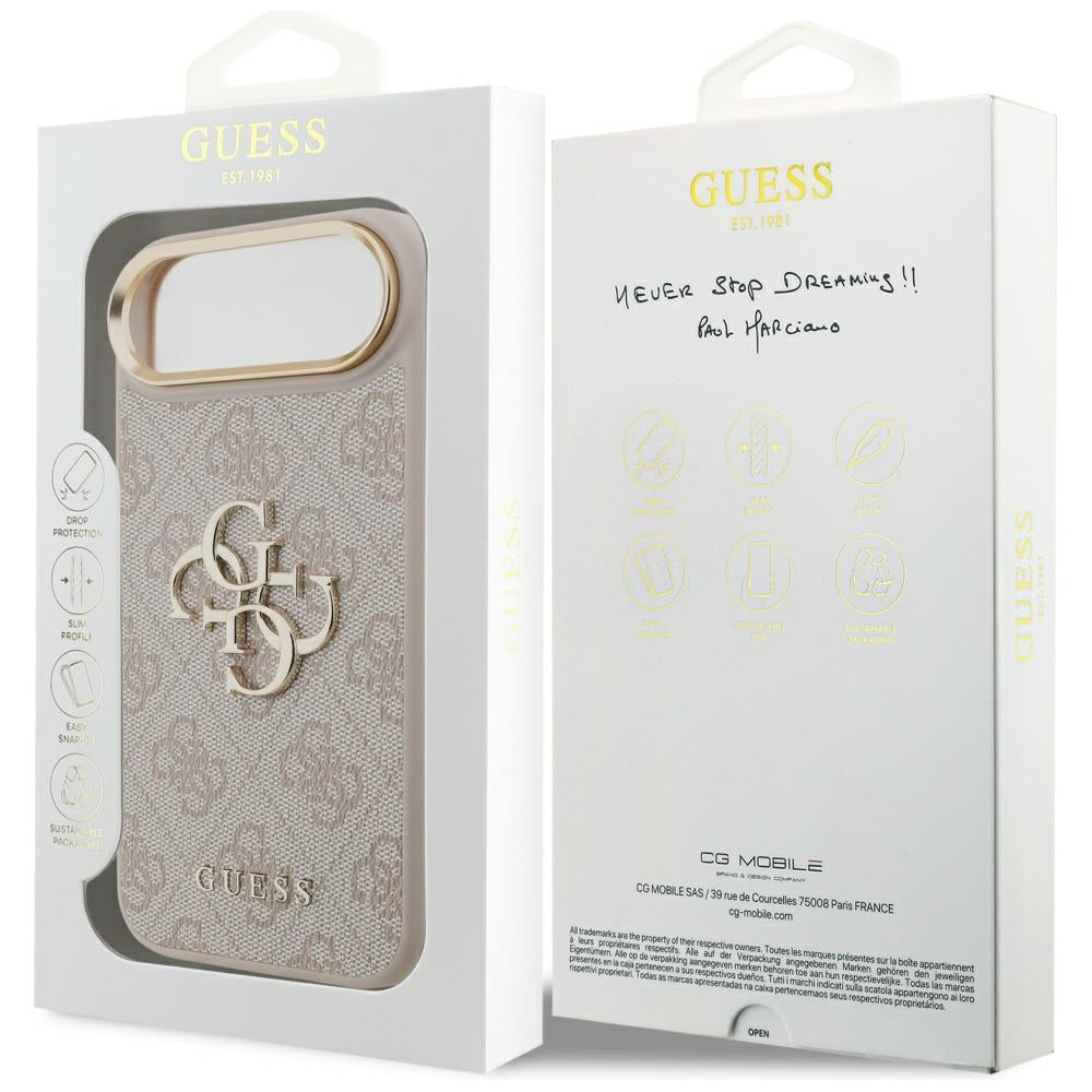 Ovitek za Apple iPhone 17 Air, Guess, Big 4G Logo Classic, Zlato roza
