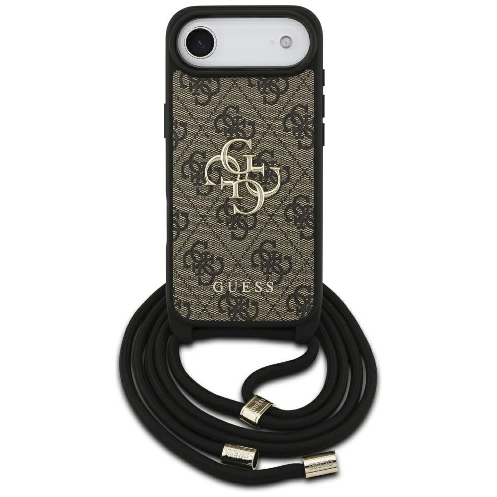 Ovitek za Apple iPhone 17 Air, Guess, Crossbody Cord 4G Big Log, rjava