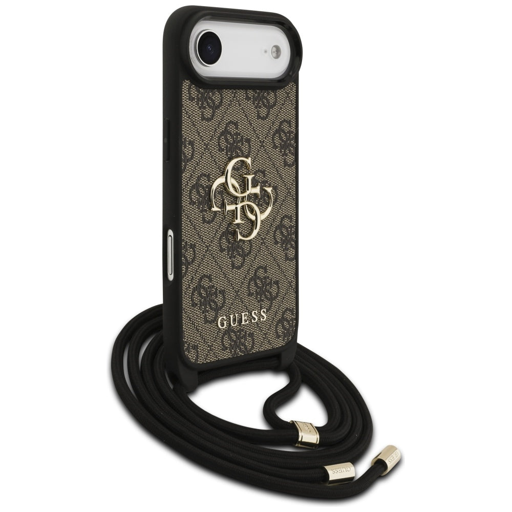 Ovitek za Apple iPhone 17 Air, Guess, Crossbody Cord 4G Big Log, rjava