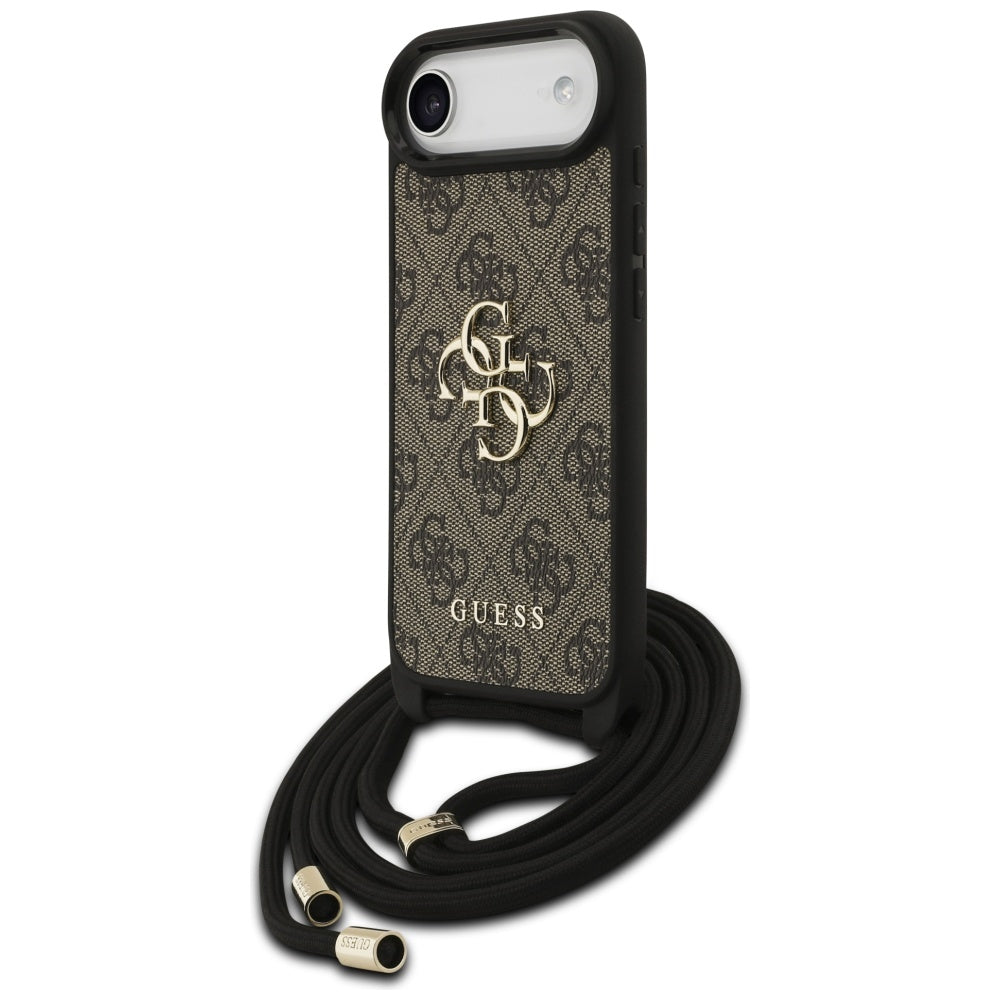 Ovitek za Apple iPhone 17 Air, Guess, Crossbody Cord 4G Big Log, rjava