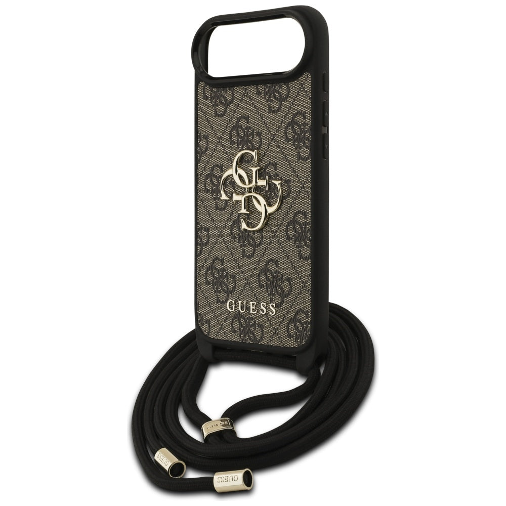 Ovitek za Apple iPhone 17 Air, Guess, Crossbody Cord 4G Big Log, rjava
