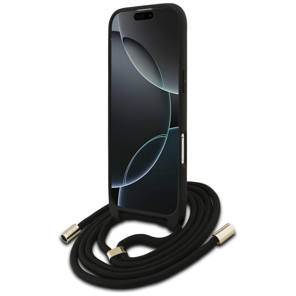 Ovitek za Apple iPhone 17 Air, Guess, Crossbody Cord 4G Big Log, rjava