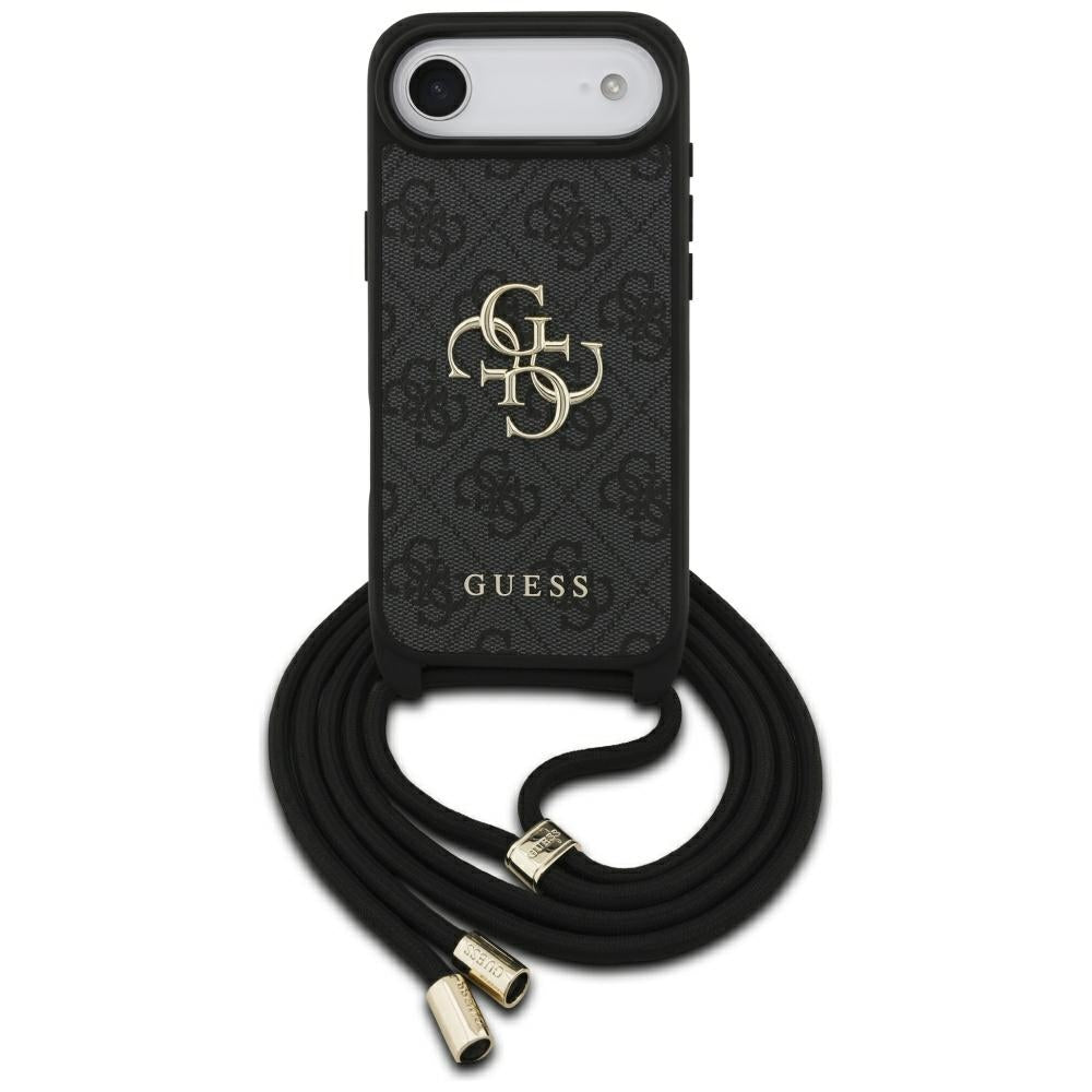 Ovitek za Apple iPhone 17 Air, Guess, Crossbody Cord 4G Big Log, črn