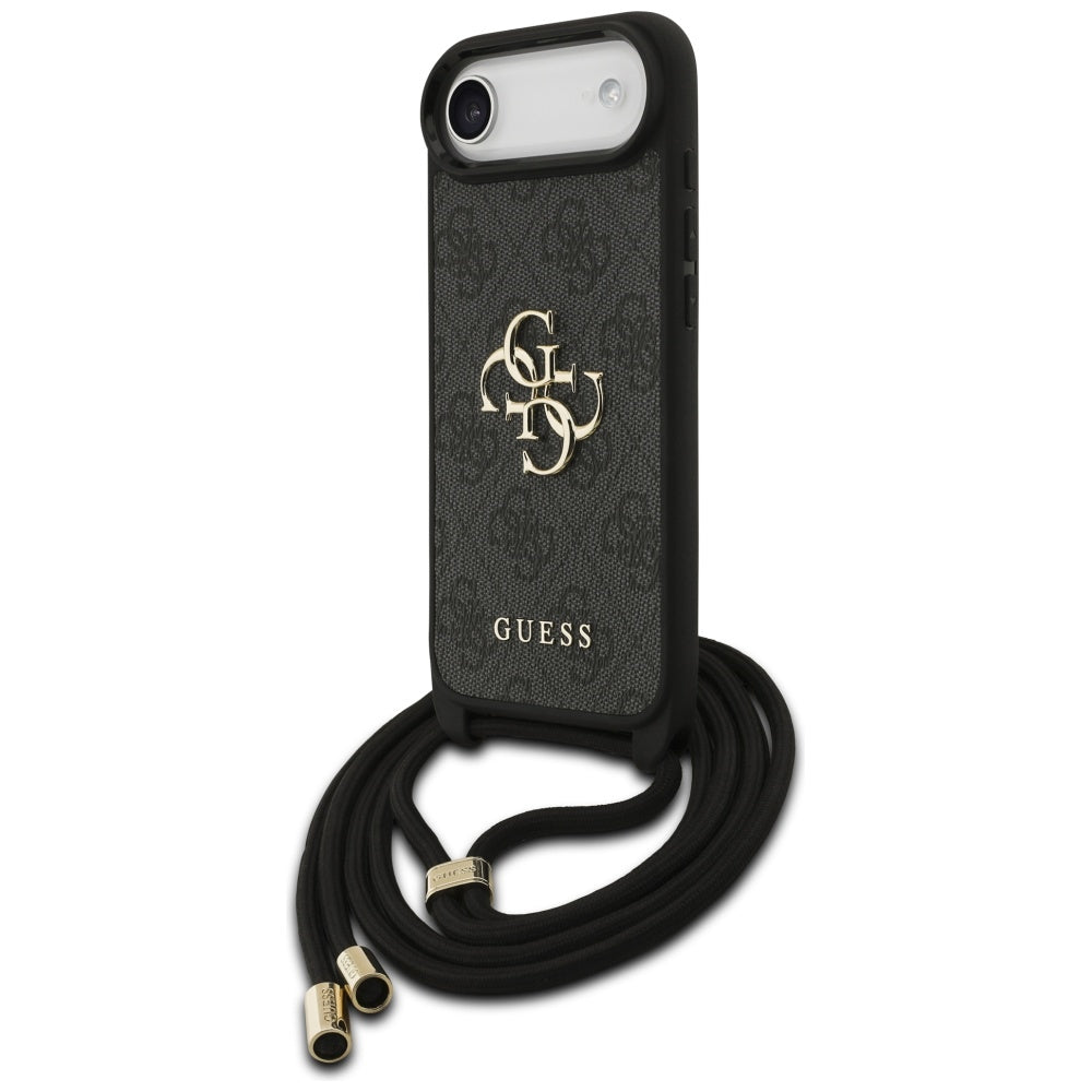 Ovitek za Apple iPhone 17 Air, Guess, Crossbody Cord 4G Big Log, črn