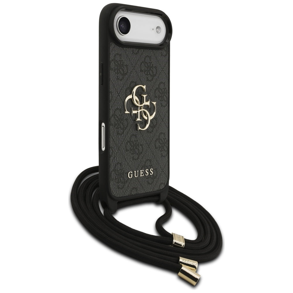 Ovitek za Apple iPhone 17 Air, Guess, Crossbody Cord 4G Big Log, črn