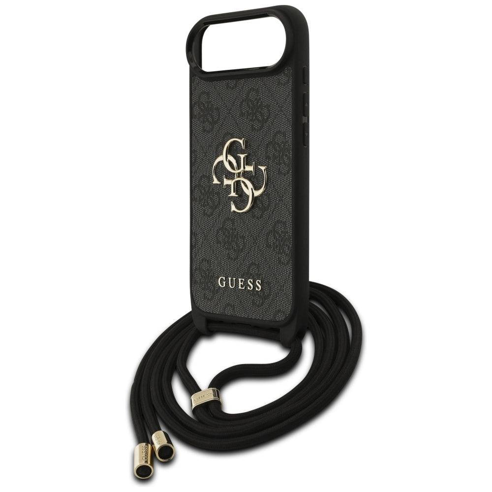 Ovitek za Apple iPhone 17 Air, Guess, Crossbody Cord 4G Big Log, črn