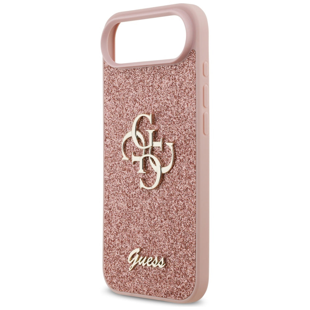Ovitek za Apple iPhone 17 Air, Guess, Fixed Glitter Big 4G, Roza