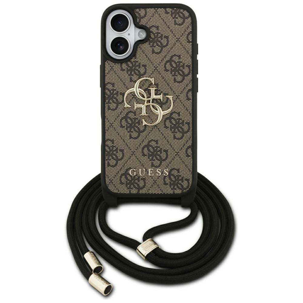 Ovitek za Apple iPhone 17, Guess, 4G CBDY Big Logo with Cord Strap, rjava