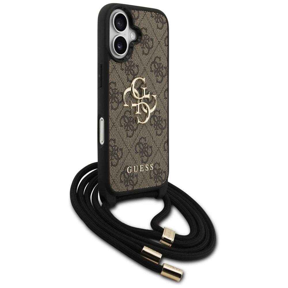 Ovitek za Apple iPhone 17, Guess, 4G CBDY Big Logo with Cord Strap, rjava