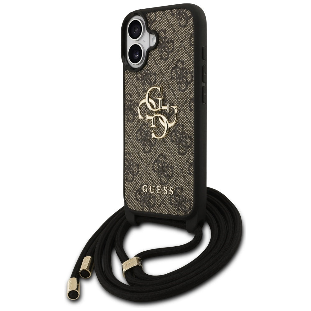 Ovitek za Apple iPhone 17, Guess, 4G CBDY Big Logo with Cord Strap, rjava