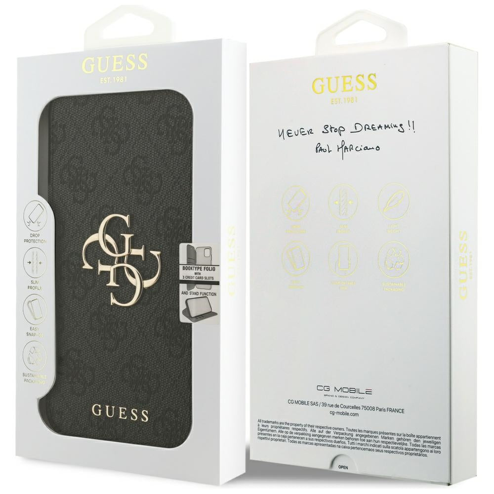 Ovitek za Apple iPhone 17, Guess, 4G Metal Logo, Črn
