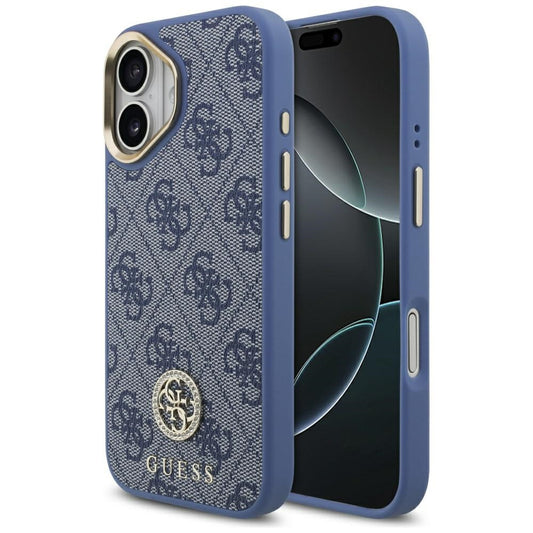Ovitek za Apple iPhone 17, Guess, 4G Strass Logo, Modra