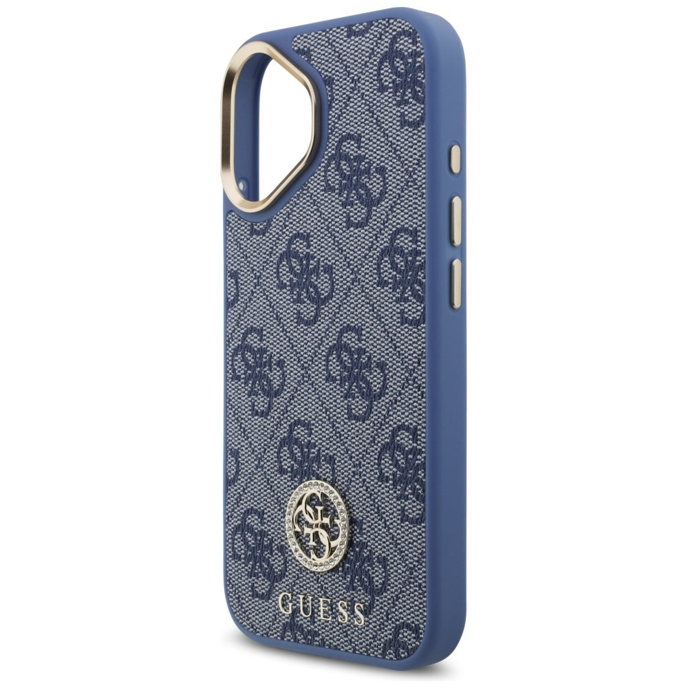 Ovitek za Apple iPhone 17, Guess, 4G Strass Logo, Modra