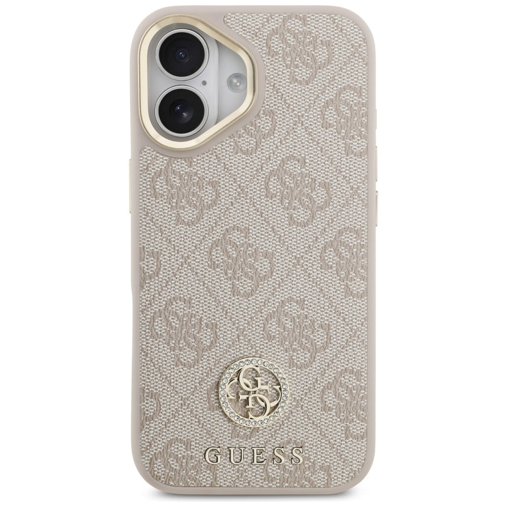 Ovitek za Apple iPhone 17, Guess, 4G Strass Logo and Big Strap, Roza