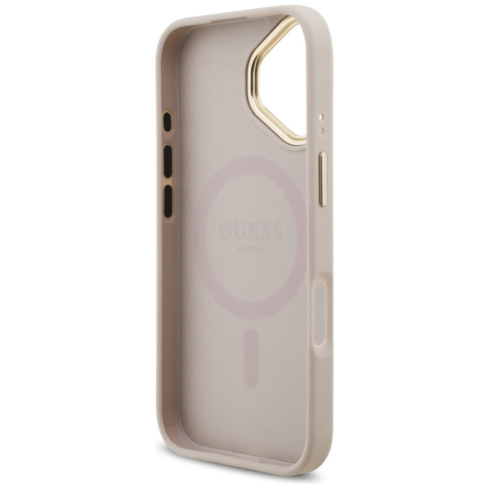 Ovitek za Apple iPhone 17, Guess, 4G Strass Logo and Big Strap, Roza